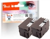 Peach Twin Pack cartouche d'encre noire, compatible avec  Epson T2711*2, No. 27XL bk*2, C13T27114010*2