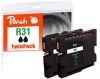 Peach Twin Pack Cartuccia d'inchiostro nero compatibile con  Ricoh GC31K*2, 405688*2